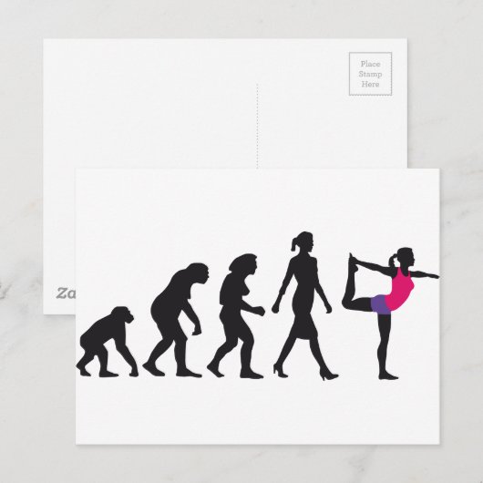 Evolution der Yogastellung Postkarte (Vorne/Hinten)