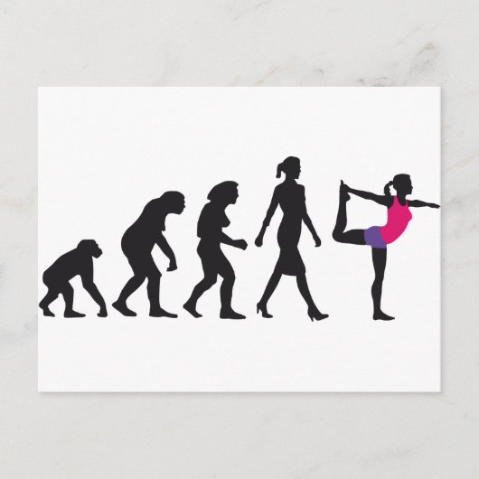 Evolution der Yogastellung Postkarte (Vorderseite)