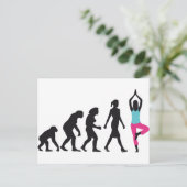 Evolution der Yogastellung von Frauen Postkarte (Stehend Vorderseite)