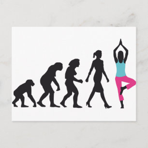Evolution der Yogastellung von Frauen Postkarte