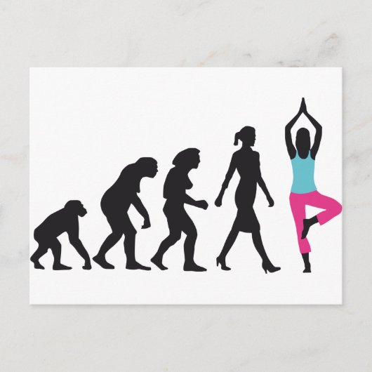 Evolution der Yogastellung von Frauen Postkarte (Vorderseite)