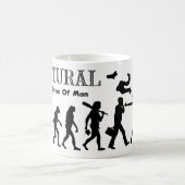 Evolution des befreiten Menschen (Naturist Man) Kaffeetasse (Mittel)