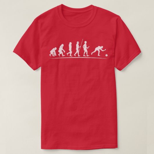 Evolution des Bowlings Bowling Alley Buttone Thr T-Shirt (Design vorne)