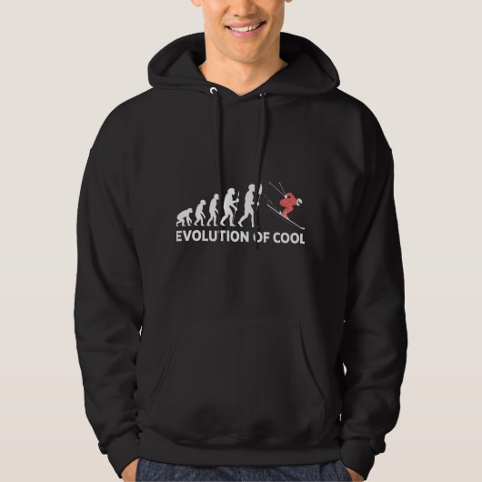 Evolution des coolen lustigen Skidesigns Hoodie (Vorderseite)