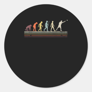 Evolution Des Cornhole-Spielers Vintage-Bohnenbeut Runder Aufkleber