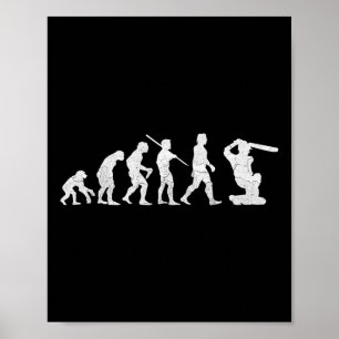 Evolution des Cricket-T-Shirts Lustiges Clic Welt  Poster