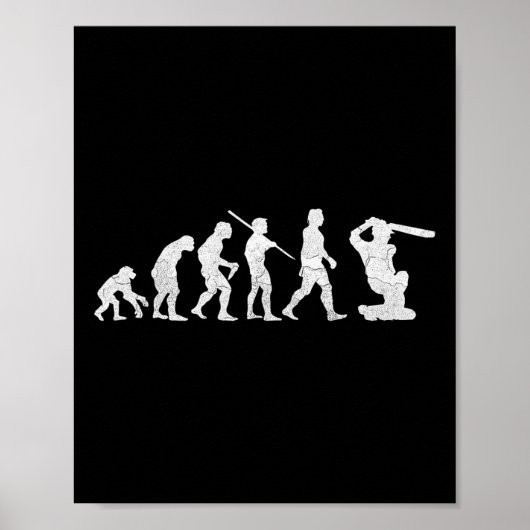 Evolution des Cricket-T-Shirts Lustiges Clic Welt  Poster (Vorne)