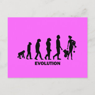 Evolution des Einkaufs Postkarte