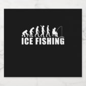 Evolution des Eisfischfangs Bierflaschenetikett (Einzelnes Label)
