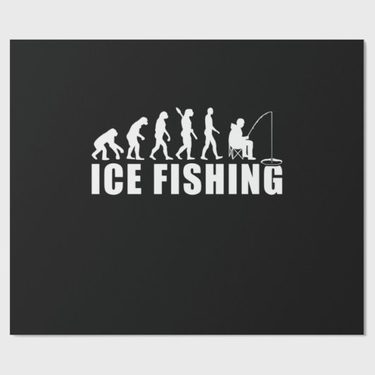 Evolution des Eisfischfangs Geschenkpapier (Flach)