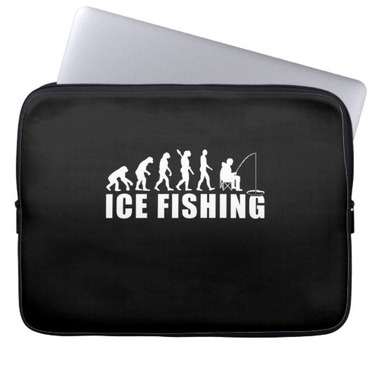 Evolution des Eisfischfangs Laptopschutzhülle (Vorderseite)