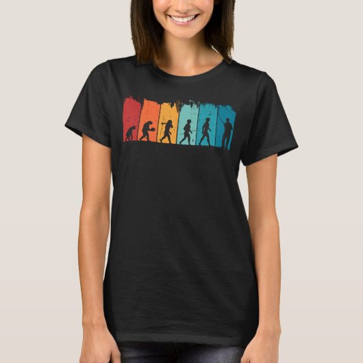 Evolution des Fischfangs von Mensch zu FischereiFo T-Shirt (Vorderseite)