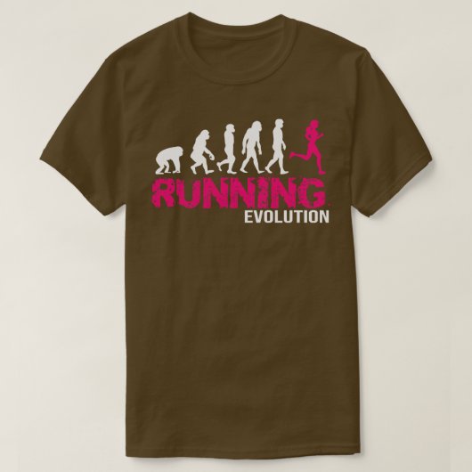 Evolution des Geschenks der Läufer von Running Gir T-Shirt (Design vorne)
