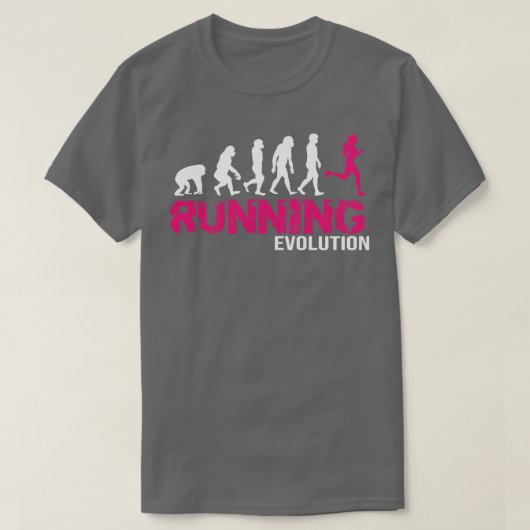 Evolution des Geschenks der Läufer von Running Gir T-Shirt (Design vorne)