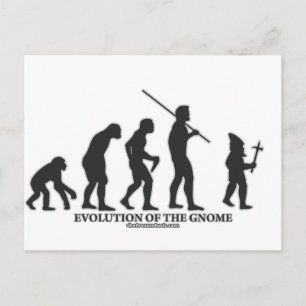 Evolution des Gnoms Postkarte