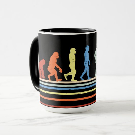 Evolution des Hockeyknopfes Tasse (Vorderseite Links)
