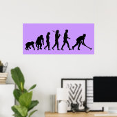 Evolution des Hockeysports - Hockeysportler Poster (Heimbüro)