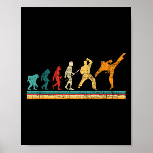 Evolution des Karate - Kampfsporttrainer Karateka Poster