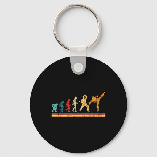 Evolution des Karate - Kampfsporttrainer Karateka Schlüsselanhänger (Vorderseite)