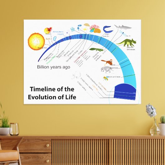Evolution des Lebens auf der Erde Zeitdiagramm Leinwanddruck (Insitu (Wohnzimmer))