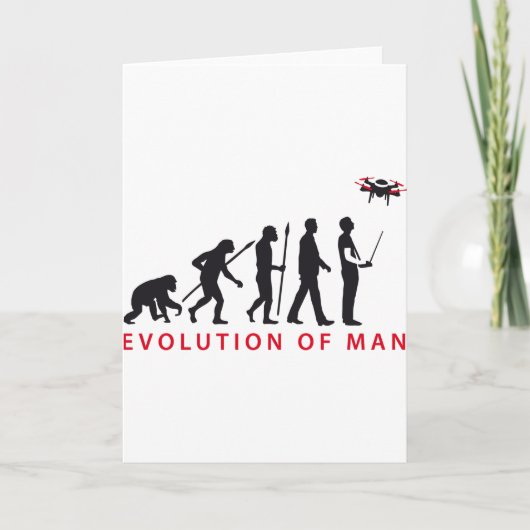 Evolution des Mannes, der die Drohne kontrolliert Karte (Vorderseite)