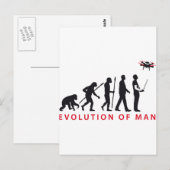 Evolution des Mannes, der die Drohne kontrolliert Postkarte (Vorne/Hinten)