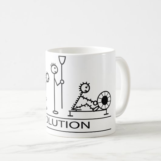 Evolution des Mannes mit Rudersport Kaffeetasse (VorderseiteRechts)