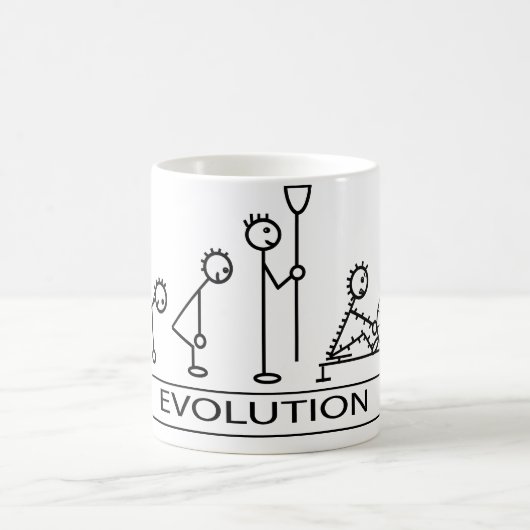 Evolution des Mannes mit Rudersport Kaffeetasse (Mittel)