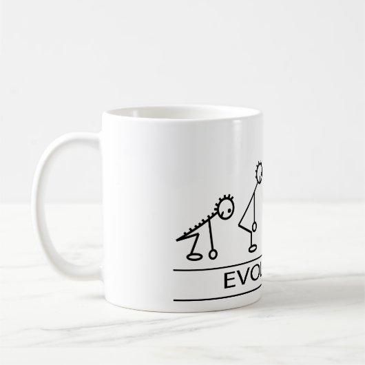 Evolution des Mannes mit Rudersport Kaffeetasse (Links)