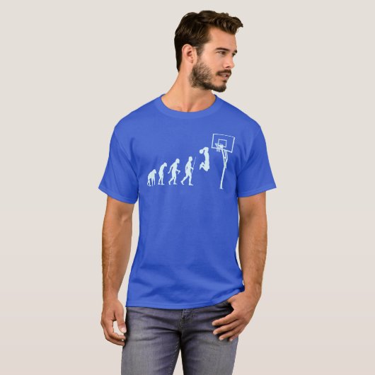 Evolution des Mannes und des Basketballs T-Shirt (Vorne ganz)