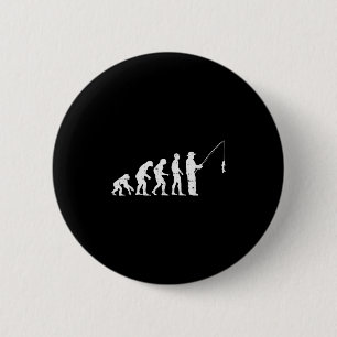 Evolution des Menschen Angeln Lustiger Angler Fisc Button