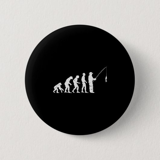 Evolution des Menschen Angeln Lustiger Angler Fisc Button (Vorderseite)