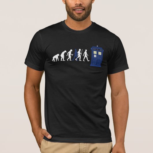 Evolution des Menschen - Blue Police Box 5 T-Shirt (Vorderseite)