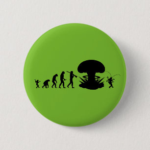 Evolution des Menschen & der Kakerlake Lustige Evo Button