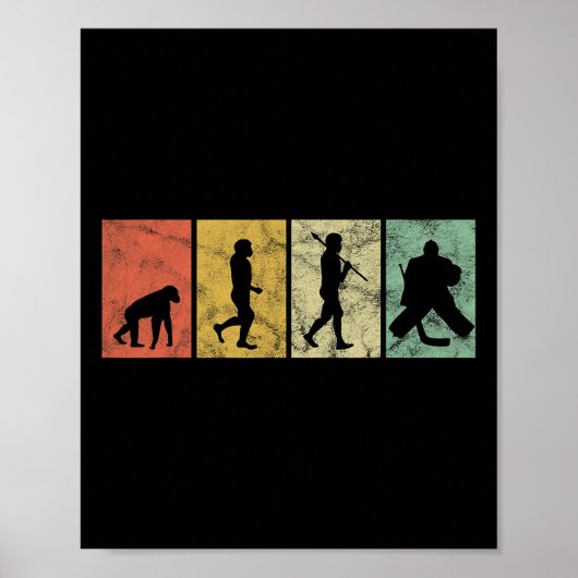 Evolution des Menschen Eishockey-Torhüter Lustig V Poster (Vorne)