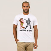 Evolution des Menschen, Funny Baseball-T - Shirt (Vorne ganz)