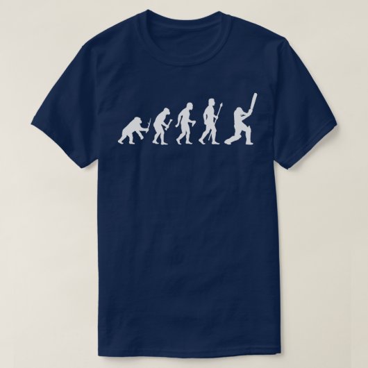 Evolution des Menschen im Cricket-Jahrhundert T-Shirt (Design vorne)