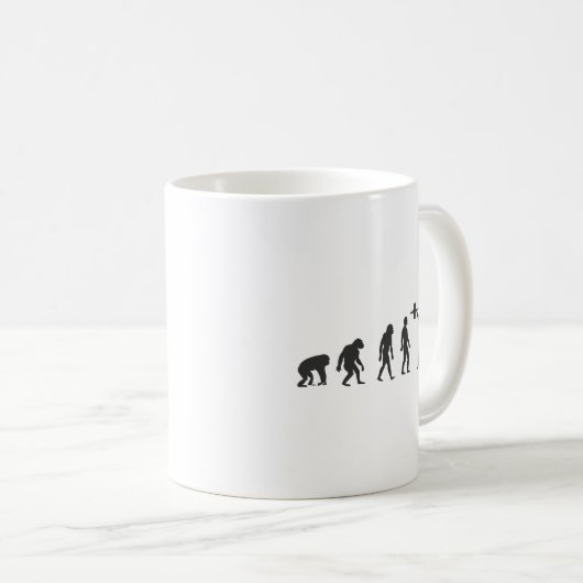 Evolution des Menschen Kaffeetasse (VorderseiteRechts)