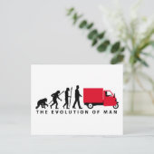 Evolution des Menschen Piaggio Ape Mini-Transporte Postkarte (Stehend Vorderseite)