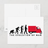 Evolution des Menschen Piaggio Ape Mini-Transporte Postkarte (Vorne/Hinten)