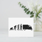 Evolution des Menschen Piaggio Ape Mini-Transporte Postkarte (Stehend Vorderseite)