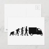 Evolution des Menschen Piaggio Ape Mini-Transporte Postkarte (Vorne/Hinten)