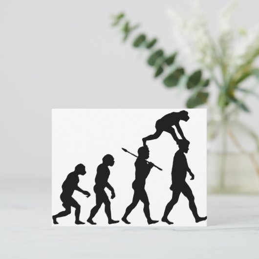Evolution des Menschen Postkarte (Stehend Vorderseite)