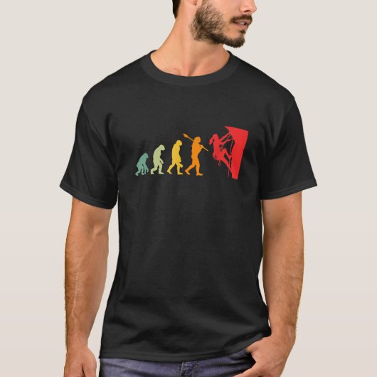 Evolution des Menschen Rockklei Evolution Lustig R T-Shirt (Vorderseite)