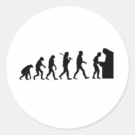 Evolution des Menschen Runder Aufkleber (Vorderseite)