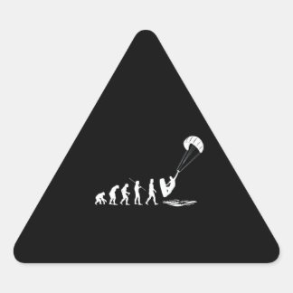 Evolution des Menschen zum Surfen Funny Surfgesche Dreieckiger Aufkleber