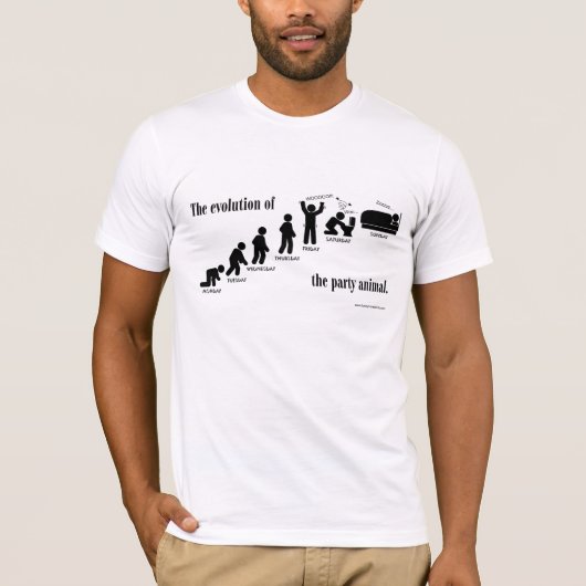 Evolution des Party-Tieres T-Shirt (Vorderseite)