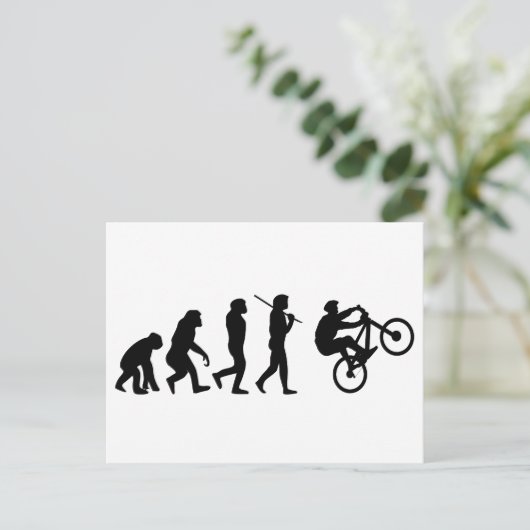 Evolution des Radfahrers Postkarte (Stehend Vorderseite)