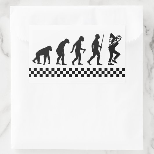 Evolution des Ska-Sticker Rechteckiger Aufkleber (Tasche)