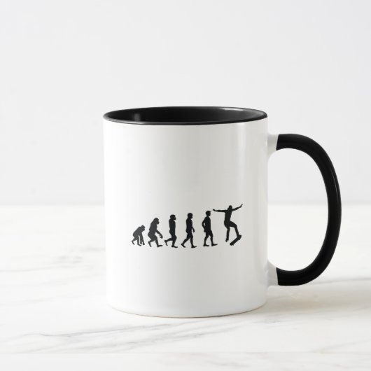 Evolution des Skateboarder-Skateboarding lustigen Tasse (Rechts)